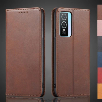 Magnetic attraction Leather Case for Vivo Y76 5G Holster Flip Cover Case Wallet Phone Bags Fundas Coque