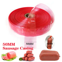 1/3Meters Casings for Sausage Shell 5CM Hot Dog Sausage Maker Filling Tools Plastic Casing Tranparent Red Ham Kitchen Tools