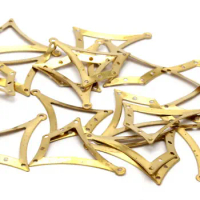 12 Raw Brass Charms (26x24mm) Bs 1186