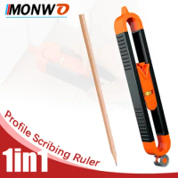 Profile Scribing Ruler Contour Gauge with Lock Adjustable Woodworking Tool Edge Corner Measuring Profile Duplicator Tool