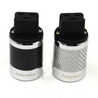 1pcs Hi-End Furutech Carbon Fiber Rhodium Plated 20A IEC Female Plug Connector AudioPhile HIFI