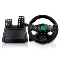 H052 4 in 1 Gaming Steering Wheel with Pedals 180 Â° Rotation for XB 360/PS3/PS2/PC