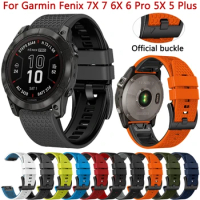 22/26MM Quick Release Silicone Wristband Strap For Garmin Fenix 6X Pro 5 5XPlus Descent Mk2 MK1 Tactix Delta EasyFit Watch Band