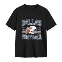 Baju Kaos Dallas Football Helmet And Ball. Katun Unisex Lengan Pendek - Atasan Nyaman Cocok Gym & Ha