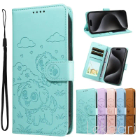 Sarung Kulit, Reka Bentuk Anak Anjing Kartun, Untuk Realme 15X, 15T, 15, 14, 14T, 14X, 13, 12 Pro Pl