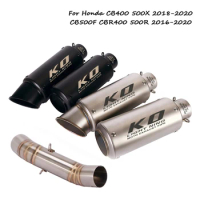 Slip for Honda CBR500 CBR400 CB500F 2016-2020 Motorcycle Exhaust Muffler Tips Mid Link Pipe CB400 500X 2018-2020