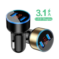 USB Car Charger For iPhone 11 12 Samsung S10 Xiaomi Tablet 2 Ports Fast Charging 3.1A 12-24V Universal Car Phone Charger in Car
