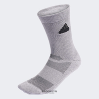 ADIDAS 運動襪 灰紫 編織 中筒襪 黑刺繡LOGO 襪 (布魯克林) HP1576