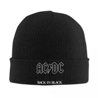 AC DC Albums Rock Roll Knitted Hat for Women Men Beanie Autumn Winter Hats Acrylic Music Band Warm Melon Cap