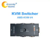KVM-V4 4 port kvm switch USB 2.0 VGA Splitter Printer Mouse Keyboard Pendrive Share Switcher 1920*1440 VGA Switch Box Adapter