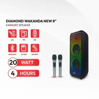 TANAKA Diamond Wakanda NEW Speaker Portable 12/10/8 Inch Bluetooth Indoor Karaoke Wireless Mic 8 Inc