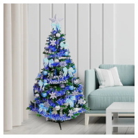 【摩達客】耶誕-5尺/5呎-150cm幸福一般型裝飾綠聖誕樹(含藍銀色系配件/不含燈/本島免運費)