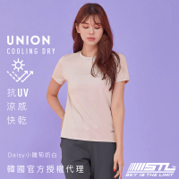 【STL】現貨 抗UV 防曬 涼感 韓國瑜伽 女 運動機能短袖上衣 T恤 UnionCoolingDry(小雛菊奶白Daisy)