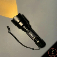 Senter Compact LED police Q5 swat C8 sinar kuning&putih Baterai 18650 - Senter Kuning terbaru!!!!!!