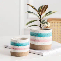 Creative Ceramic Flower Pot Succulent Pot Planter Home Decor Indoor Decoration Desktop Ornaments Bonsai Plant Pot