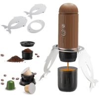 Wireless Heating Portable Espresso Coffee Machine for Car &amp; Home Camping Coffee Maker Fit Nespresso Capsule Ground Coffee Powder