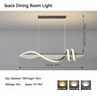 2024 Modern Simple Restaurant Pendant Light for Dining Table Chandelier Living Room Hanging Lights F