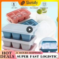 Grid Silicone Ice Maker Trays With Lids Mini Ice Grids Small Square Mold Ice Maker Kitchen Tools Accessories Ice Cream Tubs