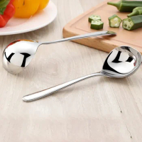 Korean Stainless Steel Thickening Spoon Creative Long Handle Hotel Hot Pot Spoon Soup Ladle Home Kitchen Essential Tools