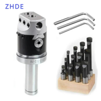 ZHDE F1 2/3/4 inch 50/75/100mm F1 Type Boring Head 12/18/25mm Lathe Boring Bar Milling Holder For Milling Machine Tools