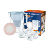 【BRITA】官方直營 eco Style永續純淨濾水壺+3入MXPRO全效型+2入去水垢濾芯+LC瓷器圓盤19cm(共1壺5芯1盤)