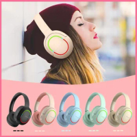 Game Headset Wireless Headphones with MicroPhone Blutooth 5.1 Gamer Surround Stereo Earphone Colourful Light PC Laptop Earpiece