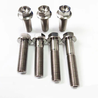 1pcs M10*1.25mm titanium alloy screw bolt flange head bolts motorcycle electric car modification screws repair Ti tool nail