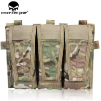 Emerson Tactical Triple Magazine Pouch Detachable Flap 556 223 MOLLE Mag Bag Pocket Airsoft Hunting Combat Gear