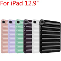 Jelly Candy Color Down Coat Style Case For iPad Pro 12.9 2021 2022 Simple Shockproof Soft TPU Cover Skin