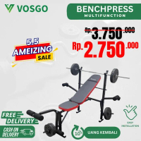 Alat Fitness Bench Press MWB-3070B Vosgo Murah Lengkap Garansi Resmi - Hitam Merah
