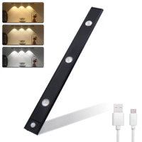 USB LED Night Light Motion Sensor Wireless Ultra Thin LED Light 20cm/30cm/40cm For Kitchen Cabinet Bedroom Wardrobe Indoor Decor