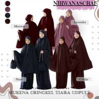 MUKENA Mom MARYAM CRINGKLE LASER CUT 2 IN 1 PREMIUM SERIES TERBARU Polos