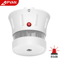 CPVAN Mini Smoke Detector CE EN14604 Smoke Alarm 5 Years Battery Independent Photoelectric Smoke Sensor for Home Security System