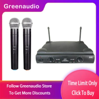 Wireless Microphone System Handheld Microphone 2 Channels Professional Cordless Microphone Kit For Studio Karaoke