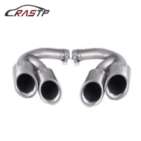 Dual Stainless Steel Brush Exhaust Tail Pipe Tip Direct Fit for Porsche Cayenne 2018 Vehicle Modification Mufflers RS-CR2027