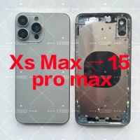 Titanium For Iphone XS Max Like 15Pro Max DIY Back Housing XS Max to 15 Pro Max Middle Chassis Frame Cover Battery Door Apple