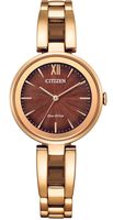 CITIZEN 星辰錶 現代風格光動能腕錶(EM0809-83X)-28mm-咖啡面鋼帶【刷卡回饋 分期0利率】【APP下單22%點數回饋】