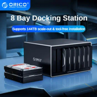 ORICO NS Series 3.5'' 8 Bay USB3.0 HDD Docking Station SATA to USB3.0 HDD Enclosure with 120W Power HDD Case For PC NS800U3
