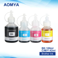 Aomya Dye Ink For Brother DCP-T300 DCP T300 500W 700W MFC-T800W MFC T800W for T Series Ink Tank Printer 4 Colors /Set