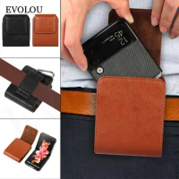 Leather Waist Bag Pouch Cover For Motorola Razr 40 Ultra Magnetic Belt Clip Holster Case For Samsung Galaxy Z Flip 5 Flip4 3