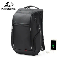 Kingsons Brand 15 17 Backpack for Laptop External USB Charge Computer Backpacks Anti-theft Waterproof Bags for Men Women