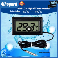 Mini LCD Digital Thermometer Waterproof Probe Indoor Outdoor Temperature Sensor Temperature For Refrigerator Fridge Aquarium
