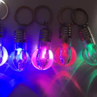 LED colorful christmas gift light bulb creative key chain pendant mini night party christmas new year flashing light novelty