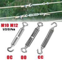 Uxcell M10 M12 Stainless Steel Chain Rigging Hook Eye Turnbuckle Wire Rope Cable Tension Oc Oo Cc Type Sun Shade Sail Fixing kit