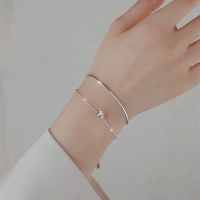 MS003- Lắc tay titan 2 lớp tối giản, dễ phối đồ không rỉ, không phai màu