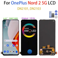 Original AMOLED For OnePlus Nord 2 5G DN2101 DN2103 LCD Screen Display Panel Touch Digitizer For 1+Nord2 5G Display Replacement