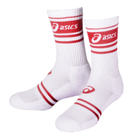 ASICS 籃球襪 襪子 白紅 台灣製 贈品 3063A061-100