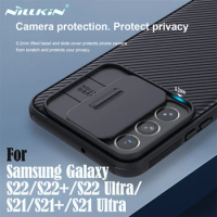 NILLKIN For Samsung Galaxy S22 / S21 Plus / Ultra Case CamShield Pro TPU PC Slide Camera Cover For Samsung Galaxy S22 S21 Ultra