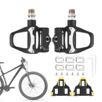 Mountain Bike Pedals Durable Non-Slip Bike Pedals SPD Spin Bike Bicycle Pedals Reflective Straps For Road Cycling Exercise