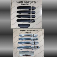 Cover Handle Pintu Hitam/Chrome Mobil Rush Terios 2006 2007 2008 2009 2010 2011 2012 2013 2014 2015 